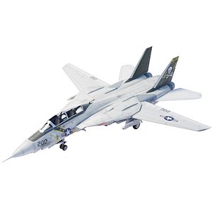 3D Grumman F-14 Tomcat lowpoly jet fighter
