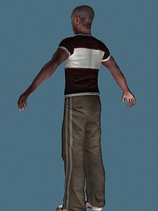 sportive black man 3d model