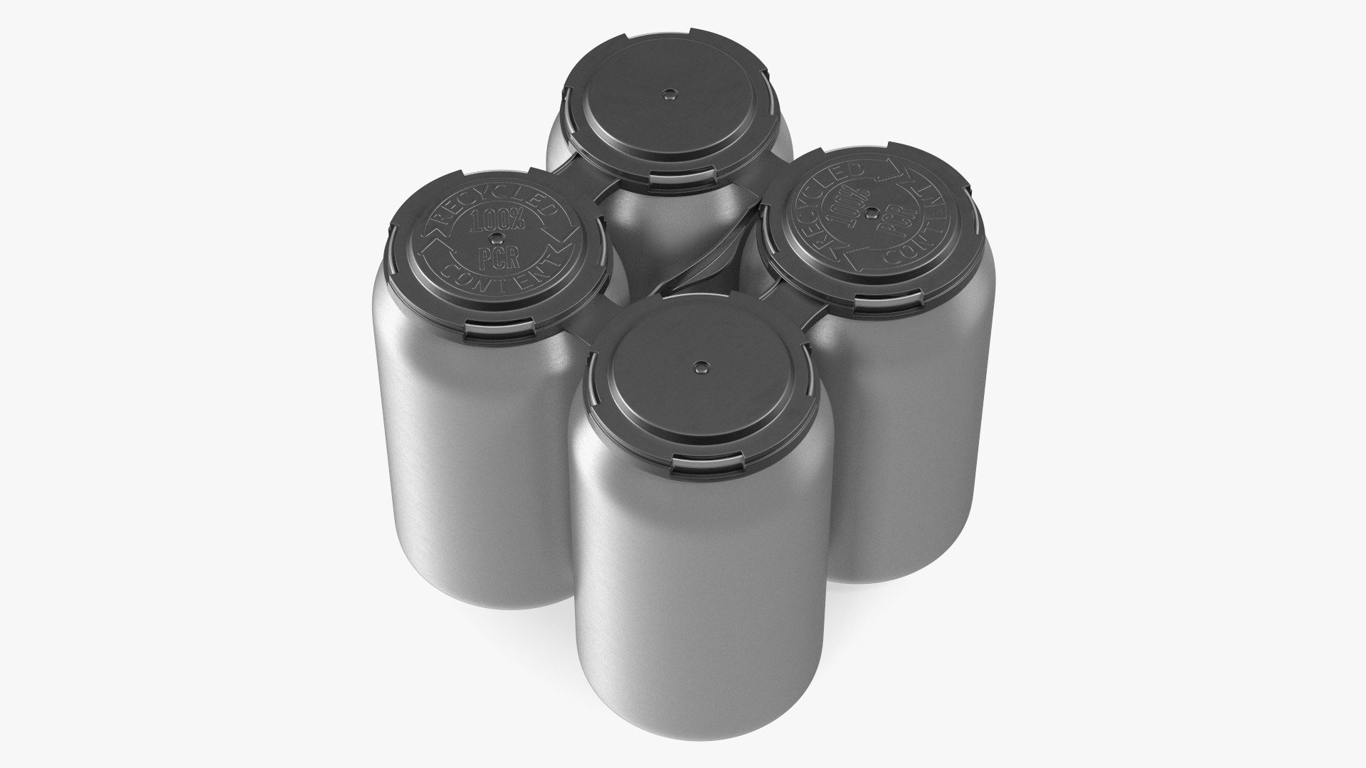 Reusable 4 Pack Soda Can Plastic Holder 3D model preview