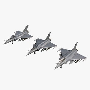 Dassault Rafale Collection Fully Textured and  Rigged 3D model
