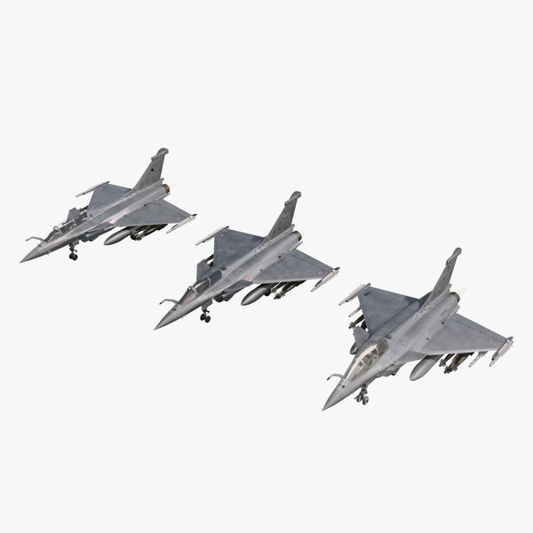 Dassault Rafale Collection Fully Textured and Rigged 3D model