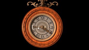 wooden decorative clock 3D model