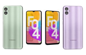 3D Samsung Galaxy F04 Green And Purple Low Poly
