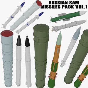 Russian SAM Missiles Pack Vol 1 3D model