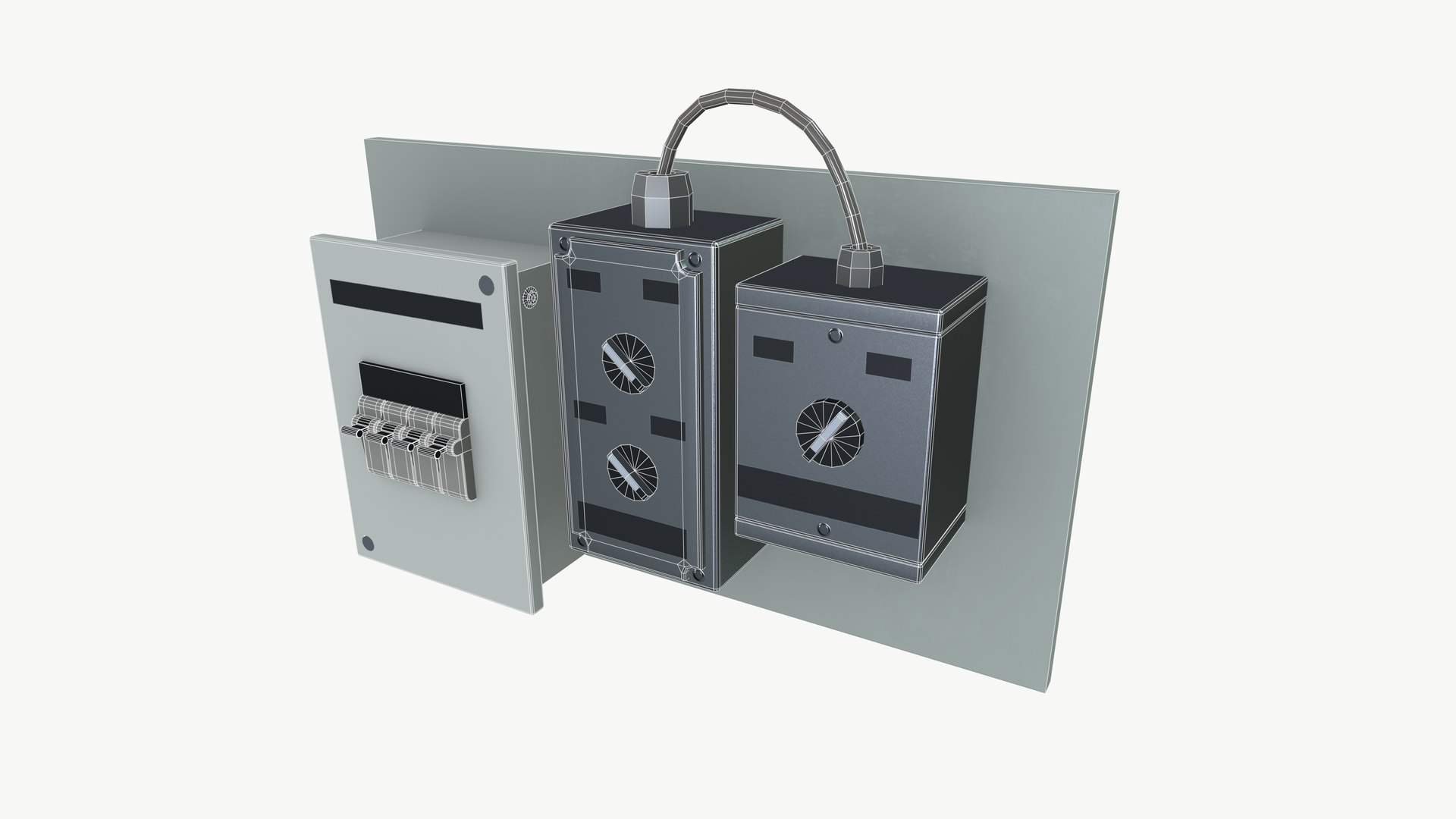 Electric socket panel 3D https://p.turbosquid.com/ts-thumb/P0/i5p7yB/0f/wireframe_003/png/1727434139/1920x1080/fit_q87/0508a36bf8d7d004d36b37200edae7989279a8f6/wireframe_003.jpg