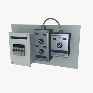 Electric socket panel 3D