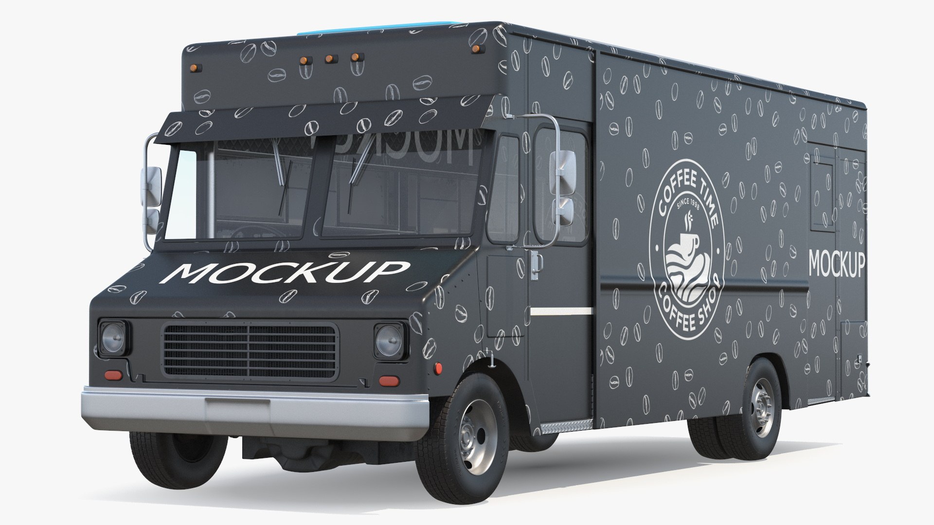 Mobile Coffee Truck Template Simplified 3D model preview