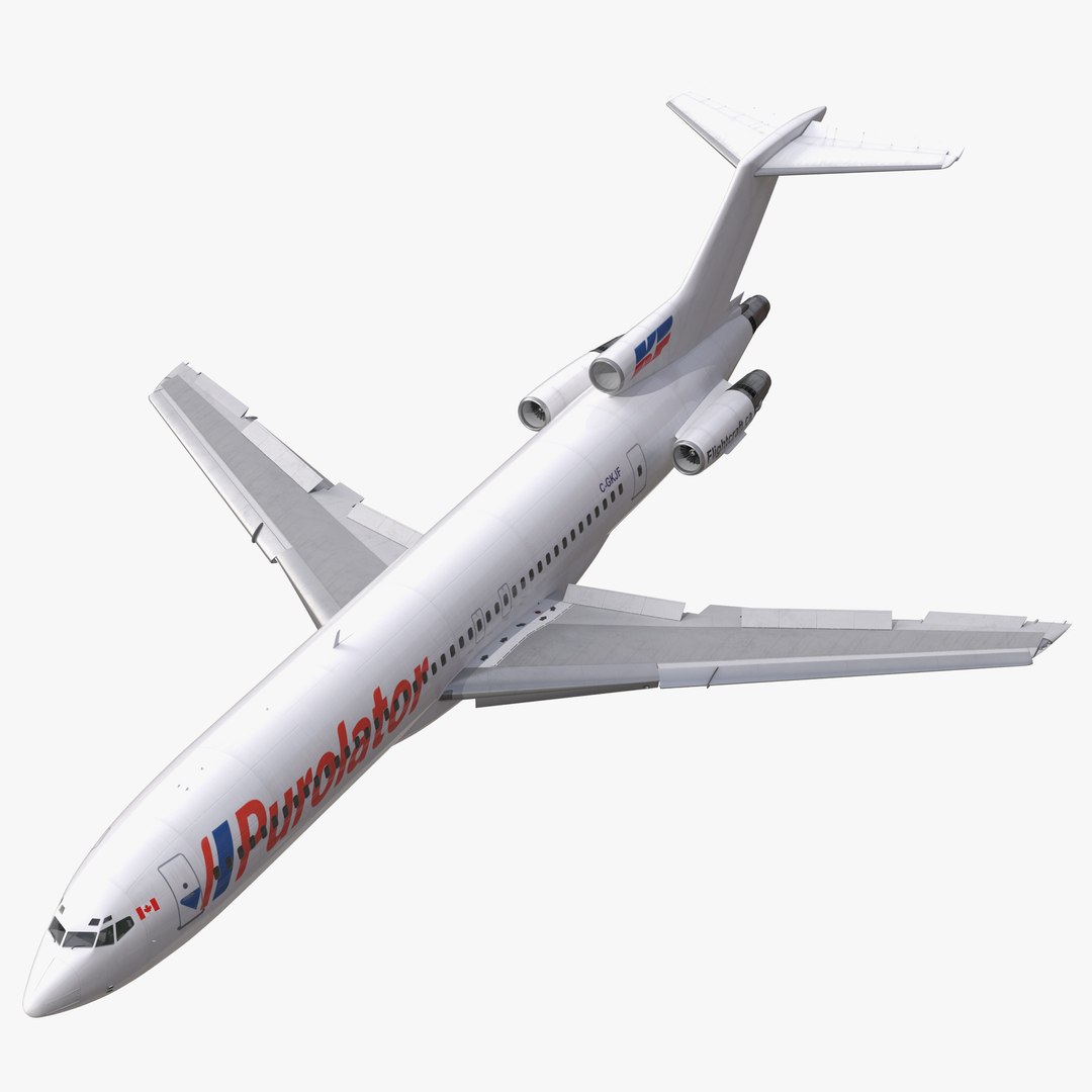 Boeing 727-200 Kelowna Rigged 3D Model 3D model preview