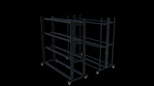 rolling storage shelves 3D model 3D