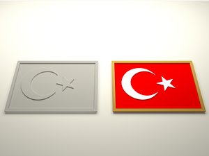 3d model turkish flag