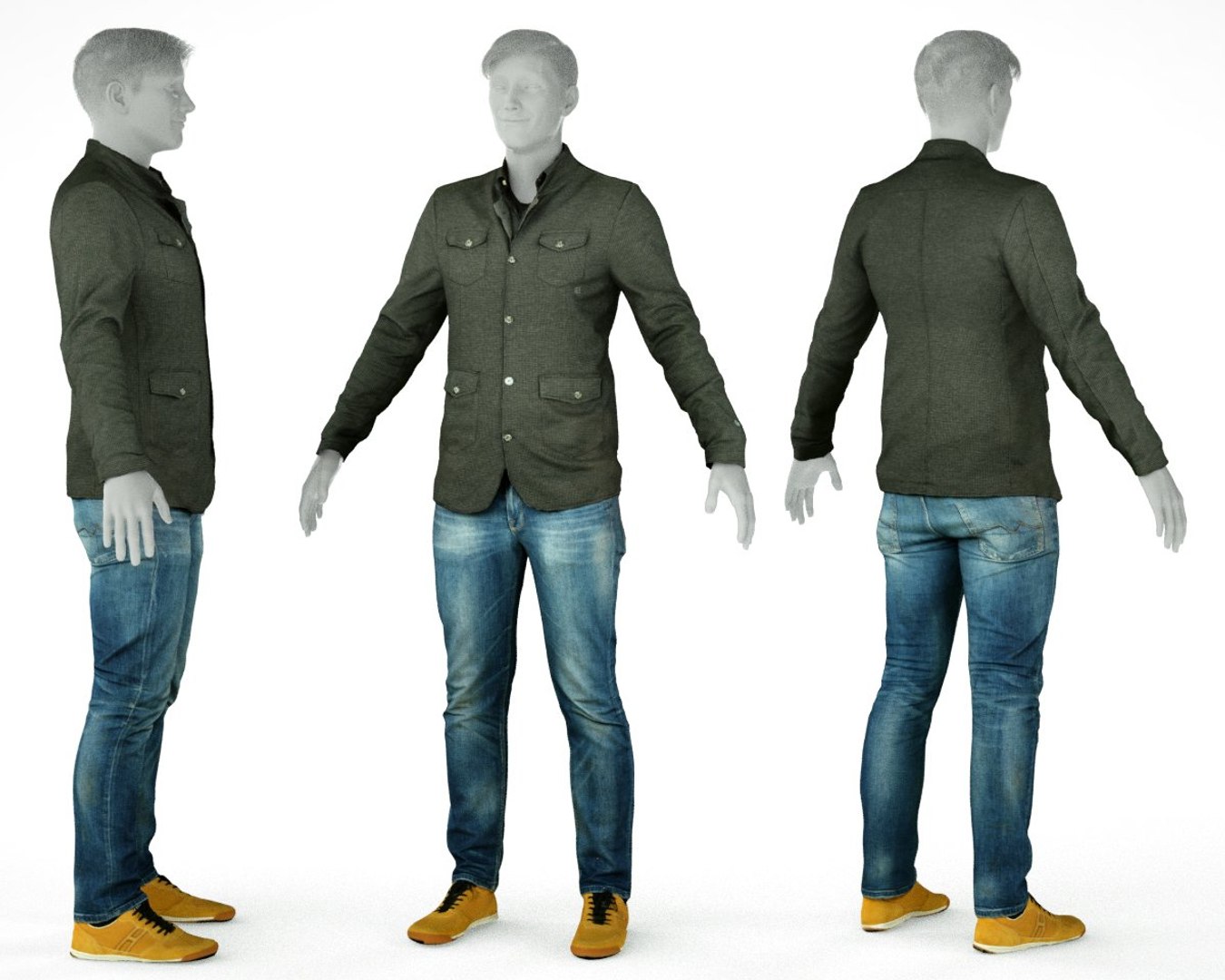 Male Clothing Outfit 3D Model - TurboSquid 1329703