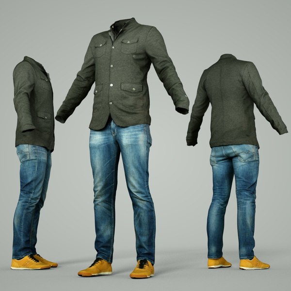 Male Clothing Outfit 3d Model Turbosquid 1329703 
