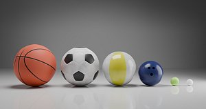 3D Ultimate Realistic High quality Sports Balls Pack Low-poly 3D model