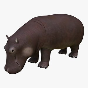 3D model hippo hippopotamus