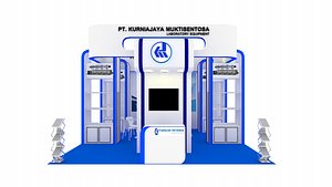 Booth Exhibition Design Size 6x6 m three sides open 3D model
