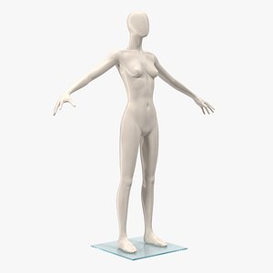 female mannequin t-pose 3D