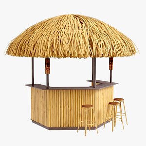 A Thatched Porter bamboo beach bar tiki 3 set