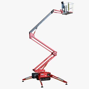 Telescopic Boom Lift Red Rigged