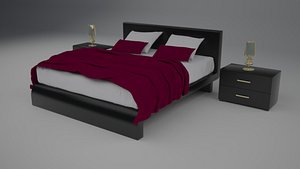 modern bed 3d model