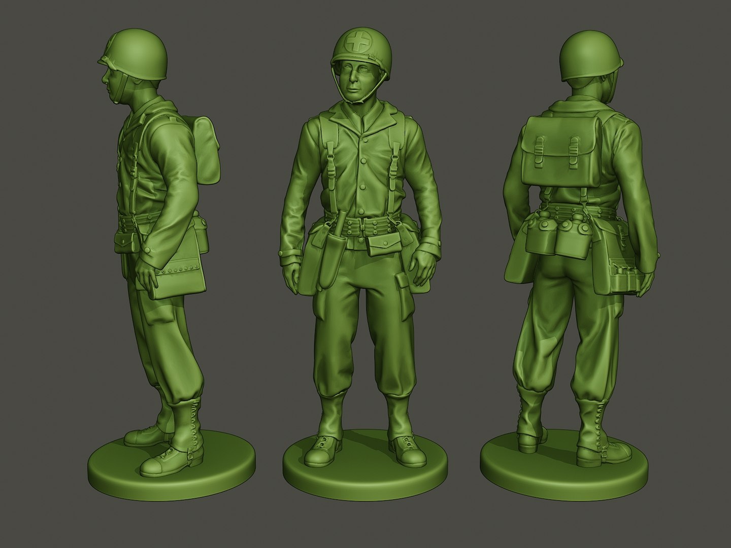 World War 2 American Infantry Soldier Taking Cover – 3D Resin Toy Figure, 1/32 Scale – Scavenger