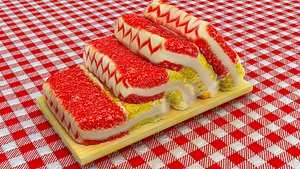 3D model Angel Cake Slices