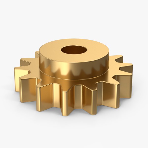 3D Gold Gear model