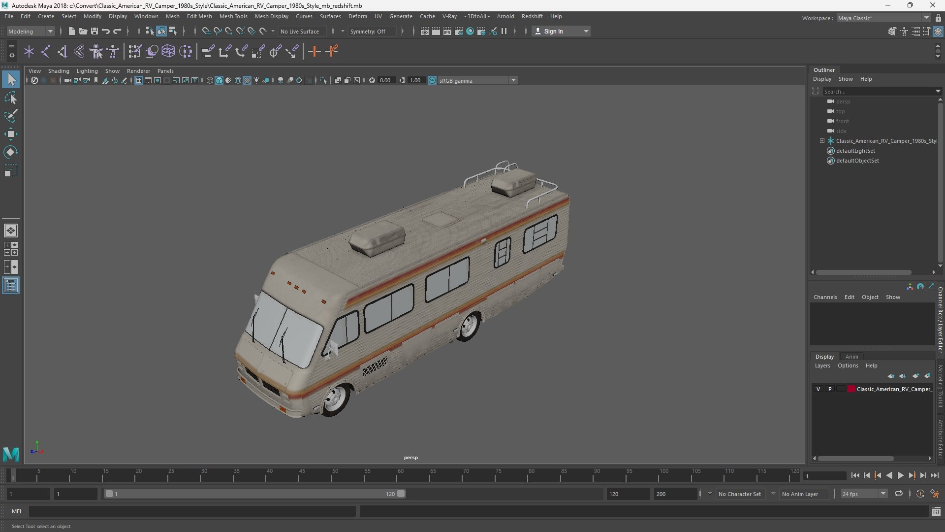 3D Classic American RV Camper 1980s Style - TurboSquid 2491704