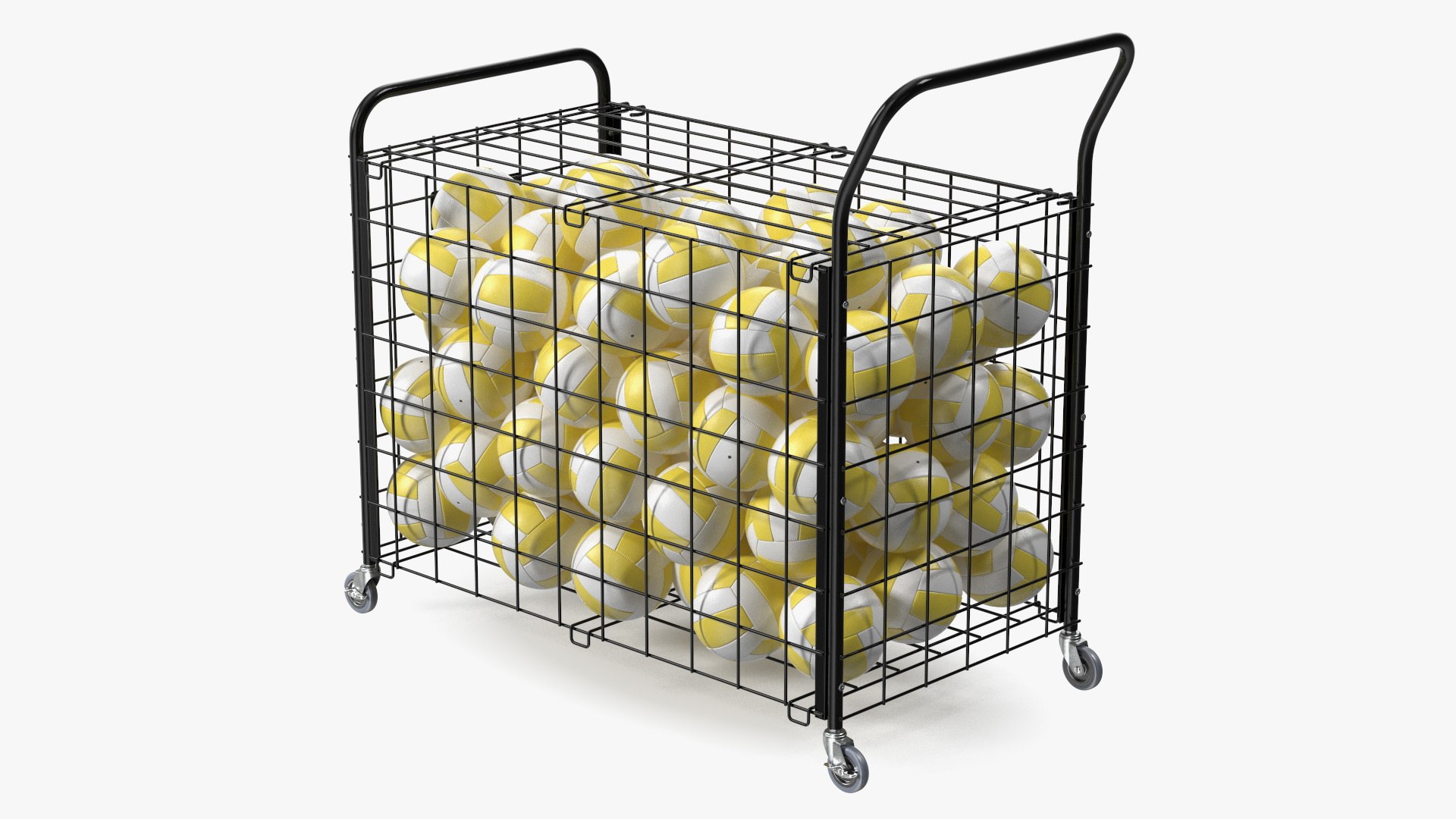 Metal Storage Full of Volleyballs 3D model preview