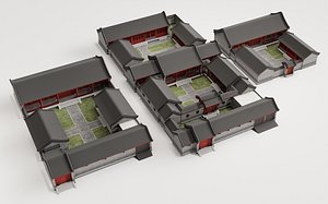 China Siheyuan Traditional Chinese Ancient Buildings Ancient Chinese Architecture model