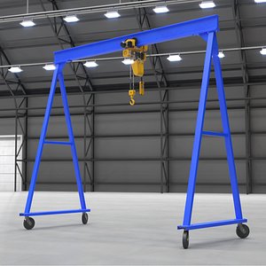 2 Ton Manual Drive Overhead Gantry with Lifting Hook Blue