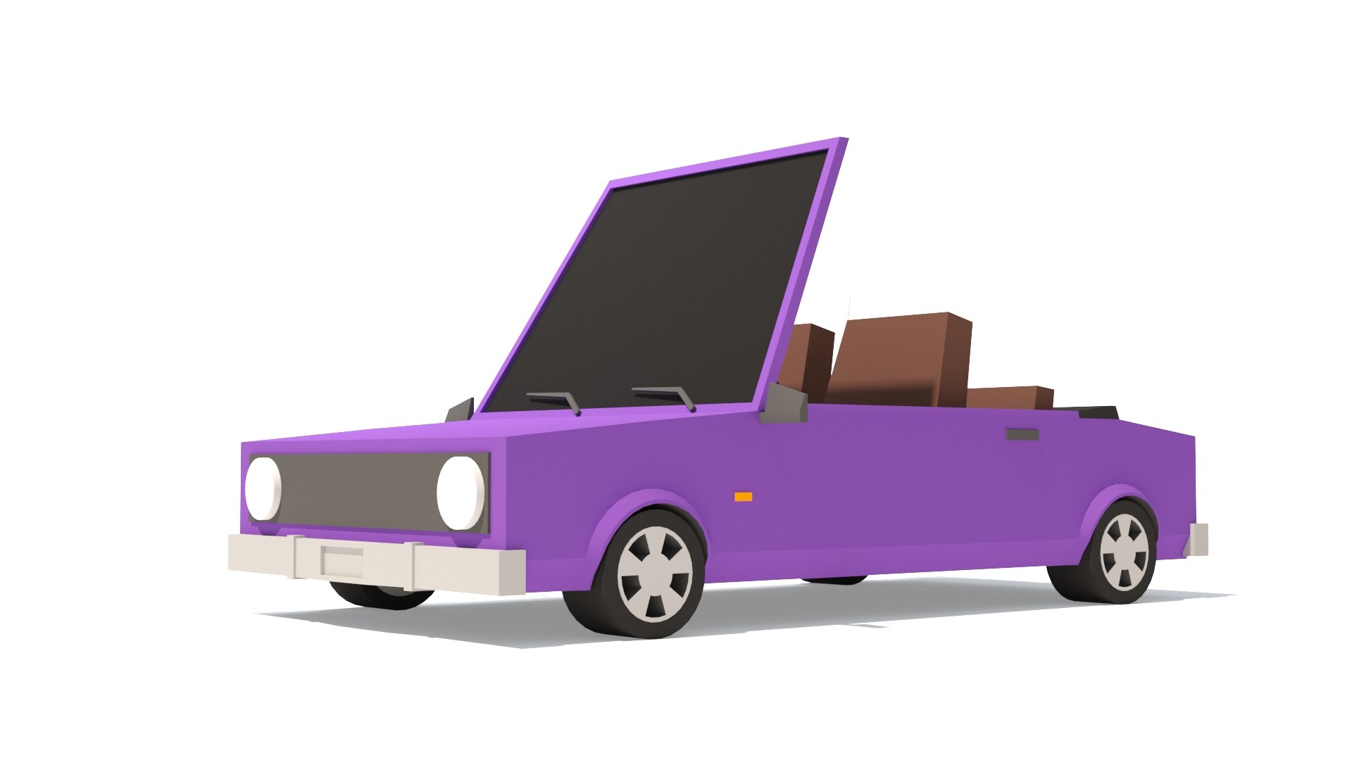 3D Cartoon Car Convertible Model - TurboSquid 1850957