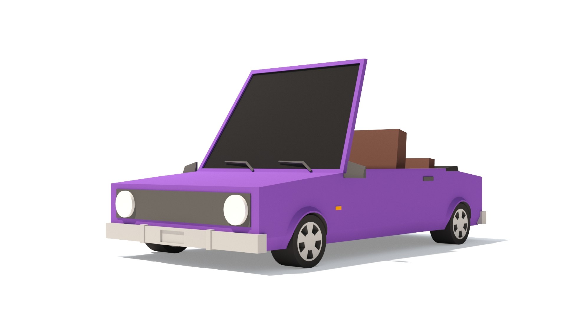 3D Cartoon Car Convertible Model - TurboSquid 1850957