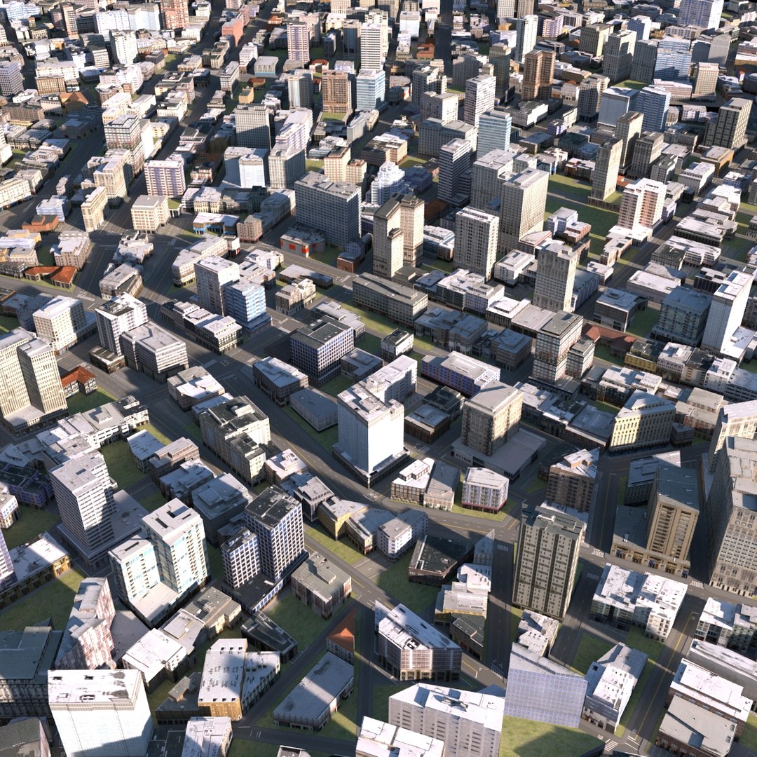 3D Town City Downtown Model - TurboSquid 1403575