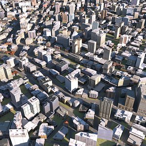 3D town city downtown model