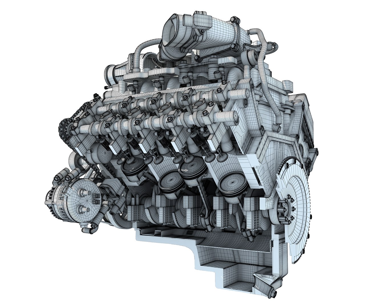 Cutaway v8 engine ignition 3D model - TurboSquid 1334278