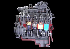 Cutaway Animated V8 Engine Ignition