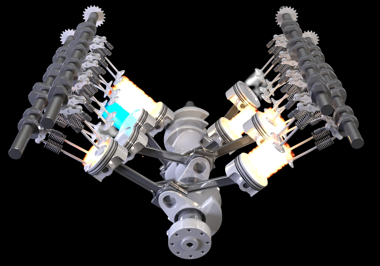 Cutaway V8 Engine Ignition 3D Model - TurboSquid 1334278