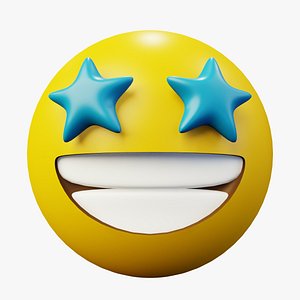 Starry Eyes Yellow Ball Emoticon Emoji or Smiley