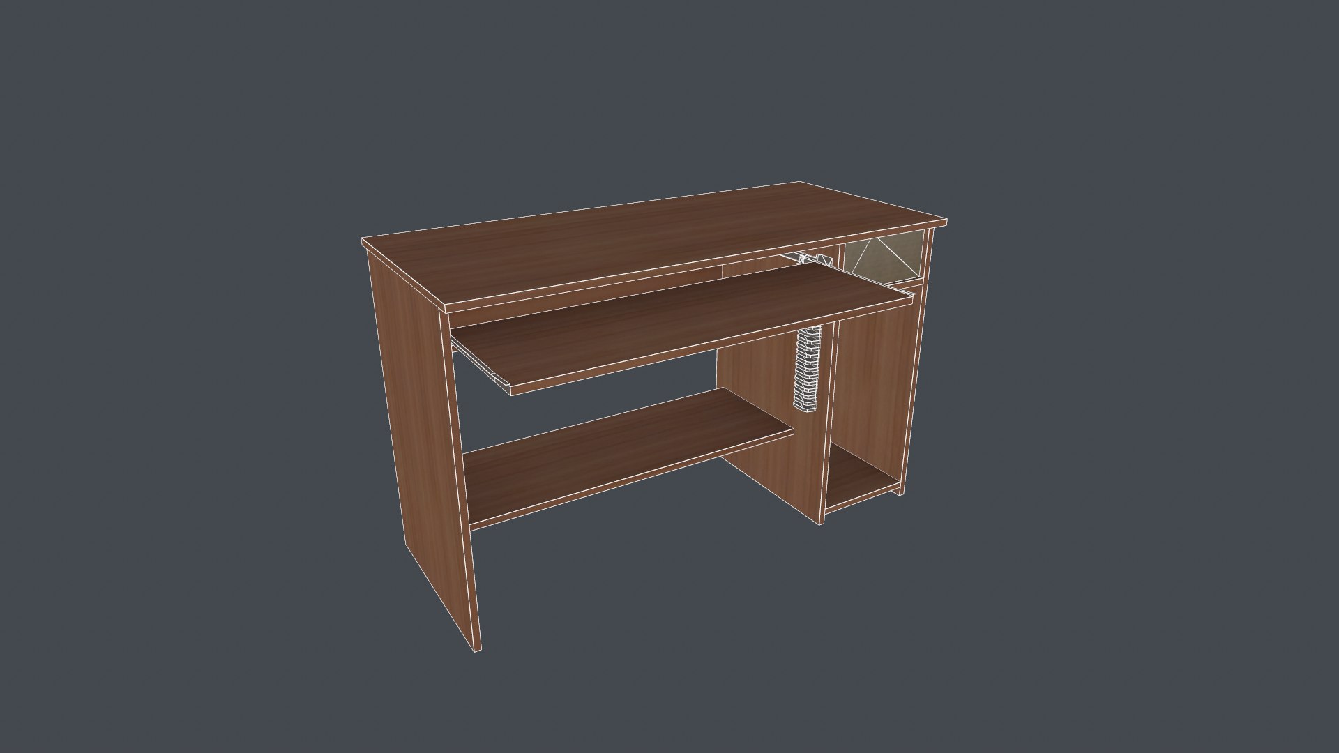 pc desk 3d obj