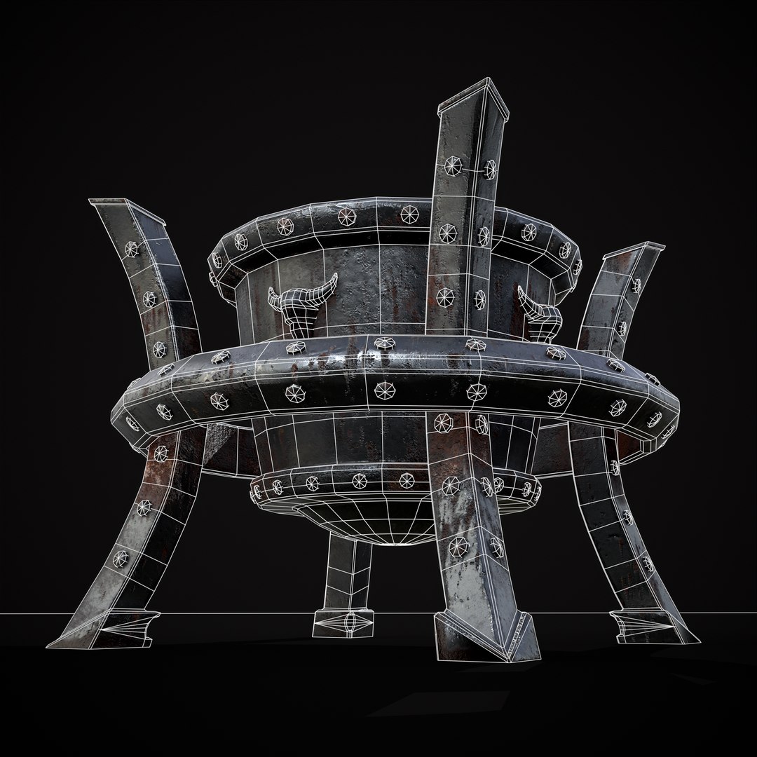 Gothic Iron Cauldron model - TurboSquid 2158953