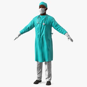 African Black Male Doctor Wearing Face Mask