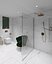 Light shower with green glossy tiles
