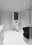 Light shower with green glossy tiles