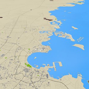 qatar cities streets mapping 3D model