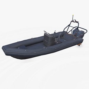 3D model Rigid Inflatable Boat RIB boat Low-poly PBR