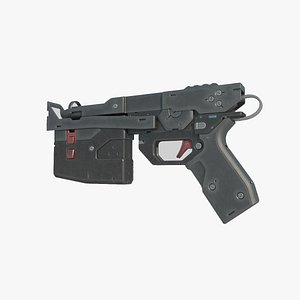 Future sci-fi weapon laser gun model