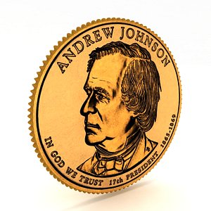 17th PRESIDENT Andrew Johnson Presidential 1 Coin 3D