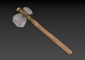 Stone Age Axe Low-poly 3D model