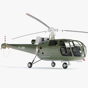 3d model alouette iii helicopter aerospatiale