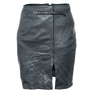 Skirt Long Black Leather vintage 90s Women Fashion